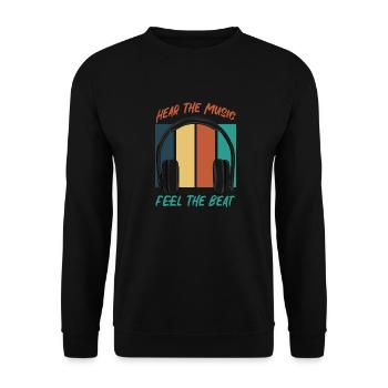 Hear The Music - Unisex Sweatshirt - black - Front - Alina (178cm) & Michal (187cm)