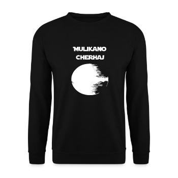 Mulikano Cherhaj (weiß) - Unisex Pullover - Schwarz - Vorne - Alina (178cm) & Michal (187cm)