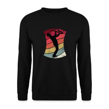 Saxophoniste de Jazz Rétro - Sweat-shirt Unisexe - noir - Devant - Alina (178cm) & Michal (187cm)
