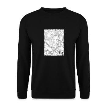 Beste Mum Ever Vintage Fantasy Kaninchen Muttertag - Unisex Pullover - Schwarz - Vorne - Alina (178cm) & Michal (187cm)