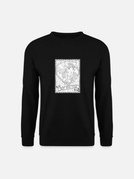 Best Mum Ever Vintage Fantasy Rabbit Mother's Day - Unisex Sweatshirt - black