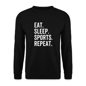 Eat Sleep Sports Repeat - Unisex Sweatshirt - black - Front - Alina (178cm) & Michal (187cm)