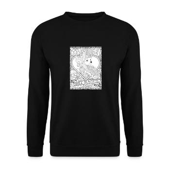 Smile Schöne süße Hund Vintage Fantasy Tier - Unisex Pullover - Schwarz - Vorne - Alina (178cm) & Michal (187cm)