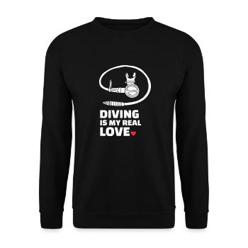 Ich Liebe Tauchen - Unisex Pullover - Schwarz - Vorne - Alina (178cm) & Michal (187cm)