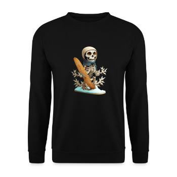 Eat Sleep Snowboard Repeat - Unisex Pullover - Schwarz - Vorne - Alina (178cm) & Michal (187cm)