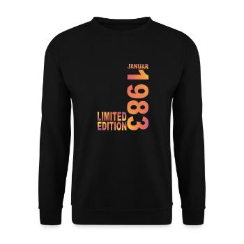 40th Birthday Man 40 Years Limited Edition Janvier - Sweat-shirt Unisexe - noir - Devant - Alina (178cm) & Michal (187cm)