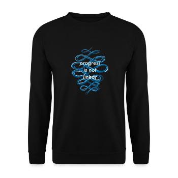 Progress is not linear - Unisex Sweatshirt - black - Front - Alina (178cm) & Michal (187cm)