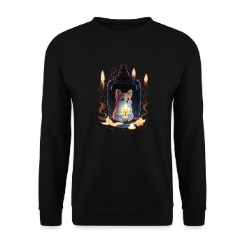 Corgi in a Bottle - Unisex Pullover - Schwarz - Vorne - Alina (178cm) & Michal (187cm)