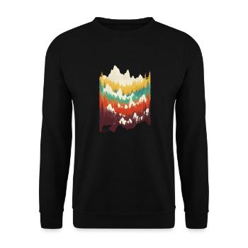 Wilderness Bear T-Shirt - Unisex Pullover - Schwarz - Vorne - Alina (178cm) & Michal (187cm)
