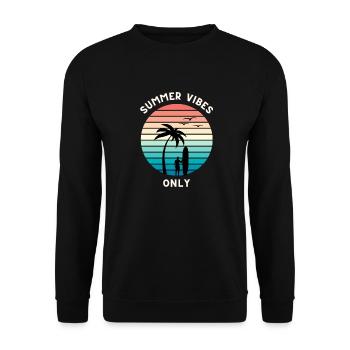 Ambiance estivale seulement - Sweat-shirt Unisexe - noir - Devant - Alina (178cm) & Michal (187cm)