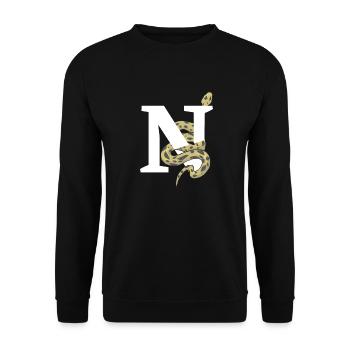 Letter n snake - Unisex Sweatshirt - black - Front - Alina (178cm) & Michal (187cm)