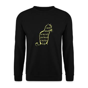 Working for cat - Unisex Sweatshirt - black - Front - Alina (178cm) & Michal (187cm)