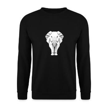Paper Origami Elephant - Unisex Sweatshirt - black - Front - Alina (178cm) & Michal (187cm)