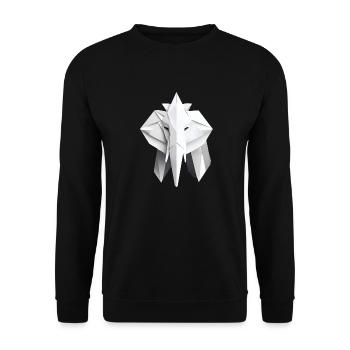 Origami Paper Elephant - Unisex Sweatshirt - black - Front - Alina (178cm) & Michal (187cm)