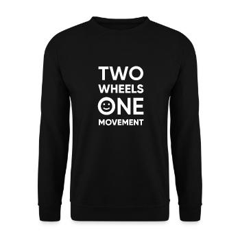 HappyBike - Two Wheels One Movement - white - Unisex Pullover - Schwarz - Vorne - Alina (178cm) & Michal (187cm)