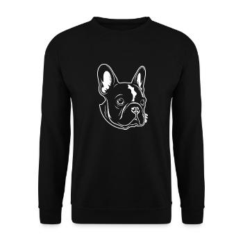 Französische Bulldogge Frenchie Boston Terrier - Unisex Pullover - Schwarz - Vorne - Alina (178cm) & Michal (187cm)