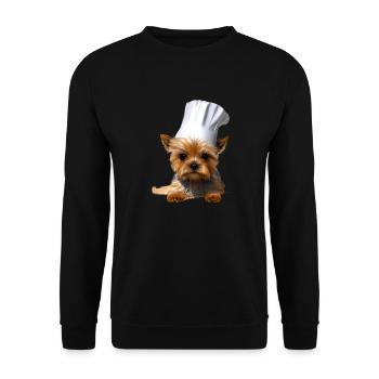 Yorkshire Terrier Restaurateur Chien Cuisine Chien Chiot - Sweat-shirt Unisexe - noir - Devant - Alina (178cm) & Michal (187cm)