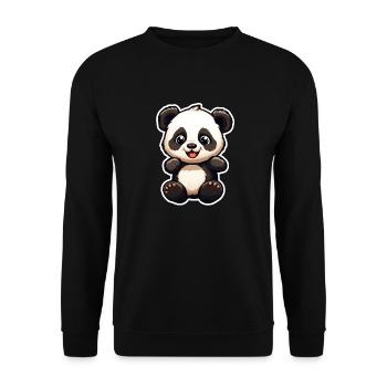 be a Panda - Unisex Sweatshirt - black - Front - Alina (178cm) & Michal (187cm)