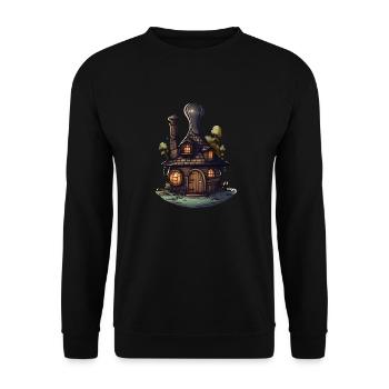 Maison en chapeau - Sweat-shirt Unisexe - noir - Devant - Alina (178cm) & Michal (187cm)