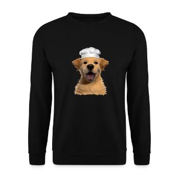 Golden Retriever Cuisine chiot Chiens Gastronom - Sweat-shirt Unisexe - noir - Devant - Alina (178cm) & Michal (187cm)