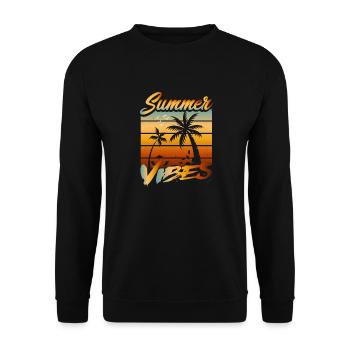 Plage de Vibes d’été - Sweat-shirt Unisexe - noir - Devant - Alina (178cm) & Michal (187cm)