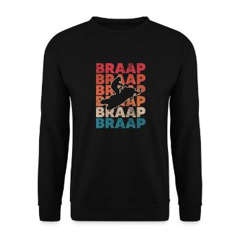 Braap | Motorbike rider - Unisex Pullover - Schwarz - Vorne - Alina (178cm) & Michal (187cm)