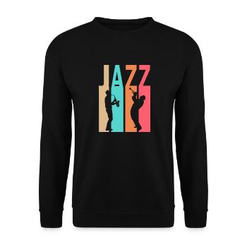 Deux saxophonistes - Musique Jazz - Sweat-shirt Unisexe - noir - Devant - Alina (178cm) & Michal (187cm)