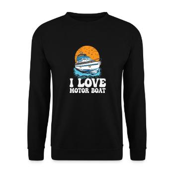 J’aime la parade de bateaux à moteur Citation de bateau à moteur - Sweat-shirt Unisexe - noir - Devant - Alina (178cm) & Michal (187cm)