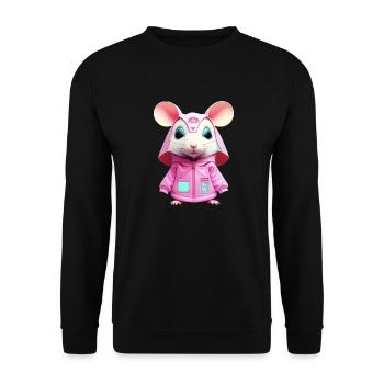 Hamster Mouse - Unisex Sweatshirt - black - Front - Alina (178cm) & Michal (187cm)