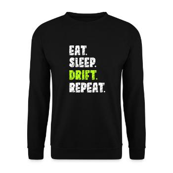 Eat Sleep Drift Repeat | Car Drifting - Unisex Sweatshirt - black - Front - Alina (178cm) & Michal (187cm)