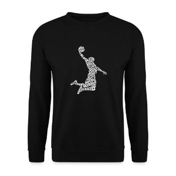 Basketball Retro Team Player Slam Dunk Vintage - Unisex Sweatshirt - black - Front - Alina (178cm) & Michal (187cm)