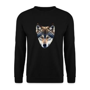 Wolf - Unisex Sweatshirt - black - Front - Alina (178cm) & Michal (187cm)