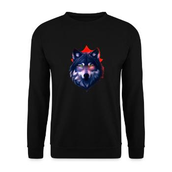 Wolf - Unisex Pullover - Schwarz - Vorne - Alina (178cm) & Michal (187cm)