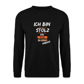 Stolz auf meinen Ossi - Unisex Pullover - Schwarz - Vorne - Alina (178cm) & Michal (187cm)