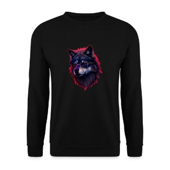 Wolf - Unisex Pullover - Schwarz - Vorne - Alina (178cm) & Michal (187cm)