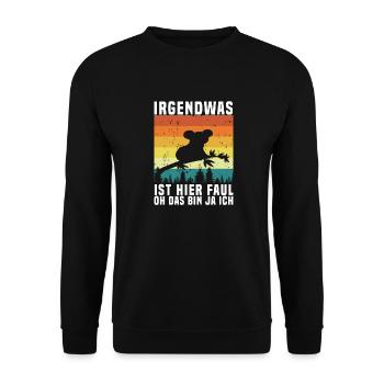 Irgendwas ist hier Faul OH DAS BIN JA ICH - Unisex Pullover - Schwarz - Vorne - Alina (178cm) & Michal (187cm)