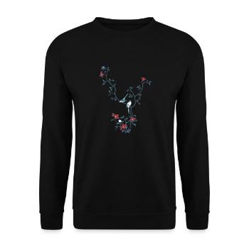 Birds And Magnolia II - Unisex Sweatshirt - black - Front - Alina (178cm) & Michal (187cm)