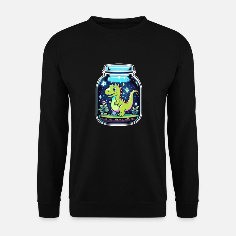 Dinosaur in a Cartoon Jar - Unisex Sweatshirt - black