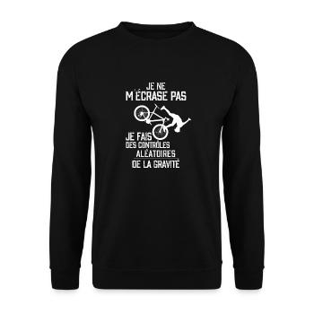 Vélo Gravité - Sweat-shirt Unisexe - noir - Devant - Alina (178cm) & Michal (187cm)