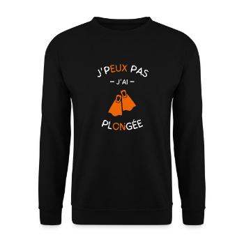 J peux pas j ai plongée - Sweat-shirt Unisexe - noir - Devant - Alina (178cm) & Michal (187cm)