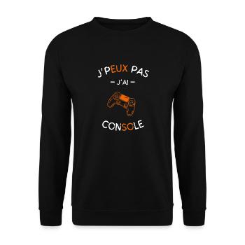 J peux pas j ai console - Sweat-shirt Unisexe - noir - Devant - Alina (178cm) & Michal (187cm)