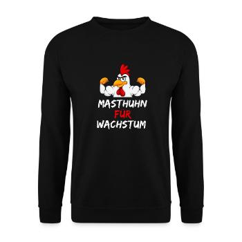 masthuhn für wachstum - Unisex Pullover - Schwarz - Vorne - Alina (178cm) & Michal (187cm)