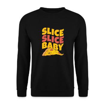 Slice Slice Baby Pizza - Unisex Sweatshirt - black - Front - Alina (178cm) & Michal (187cm)