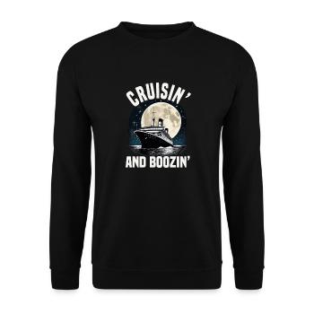 Cruising And Boozing Cruise Ship Vacation Group - Unisex Sweatshirt - black - Front - Alina (178cm) & Michal (187cm)