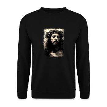 jesus bible christian religion christian cross christian - Unisex Sweatshirt - black - Front - Alina (178cm) & Michal (187cm)