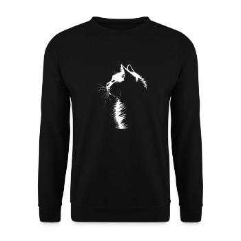 Cat, Cat Motif - Unisex Sweatshirt - black - Front - Alina (178cm) & Michal (187cm)
