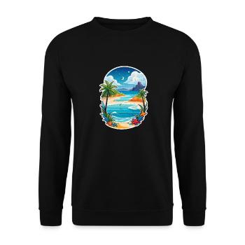 plage vacances soleil mer - Sweat-shirt Unisexe - noir - Devant - Alina (178cm) & Michal (187cm)