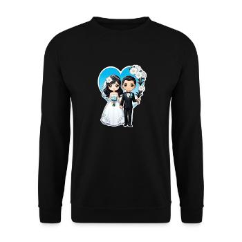 Just Married - For Wedding - Unisex Sweatshirt - black - Front - Alina (178cm) & Michal (187cm)
