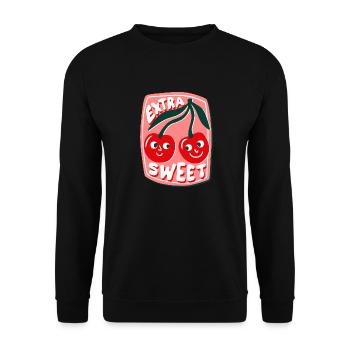 cherrys extra sweet - Unisex Sweatshirt - black - Front - Alina (178cm) & Michal (187cm)