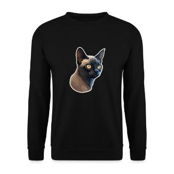 Chat birman - Sweat-shirt Unisexe - noir - Devant - Alina (178cm) & Michal (187cm)
